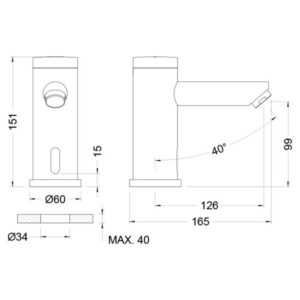 Grifo de lavabo un agua con sensor y bateria - Imagen 2