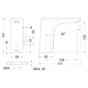 Grifo de lavabo mezclador con sensor - Imagen 2