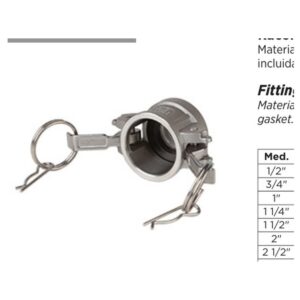 Racor Tipo DC: Tapón Camlock Hembra - Imagen 1