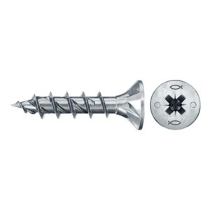 Tornillo de aglomerado fischer PowerFast II CZF 5x30 BC con cabeza avellanada, rosca total y engarce PZ (200 uds.) - Imagen 1