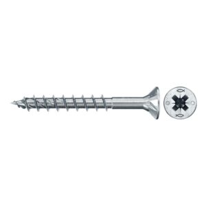 Tornillo de aglomerado fischer PowerFast II CZP 4x30 BC con cabeza avellanada, rosca parcial y engarce PZ (1000 uds.) - Imagen 1