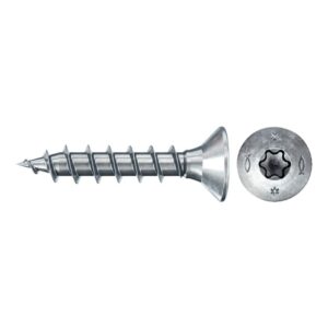 Tornillos para madera fischer PowerFast II CTF 3x20 BC con cabeza avellanada, rosca total y engarce TX (200 uds.) - Imagen 1