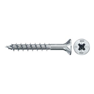 Tornillo de aglomerado fischer PowerFast II CZP 4,5x40 BC con cabeza avellanada, rosca parcial y engarce PZ (200 uds.) - Imagen 1