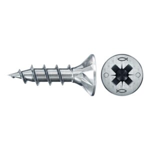 Tornillo de aglomerado fischer PowerFast II CZF 4x20 BC con cabeza avellanada, rosca total y engarce PZ (200 uds.) - Imagen 1