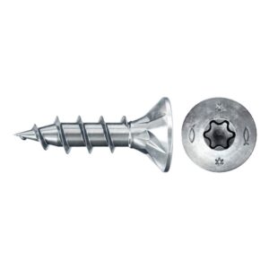 Tornillos para madera fischer PowerFast II CTF 4x20 BC con cabeza avellanada, rosca total y engarce TX (200 uds.) - Imagen 1